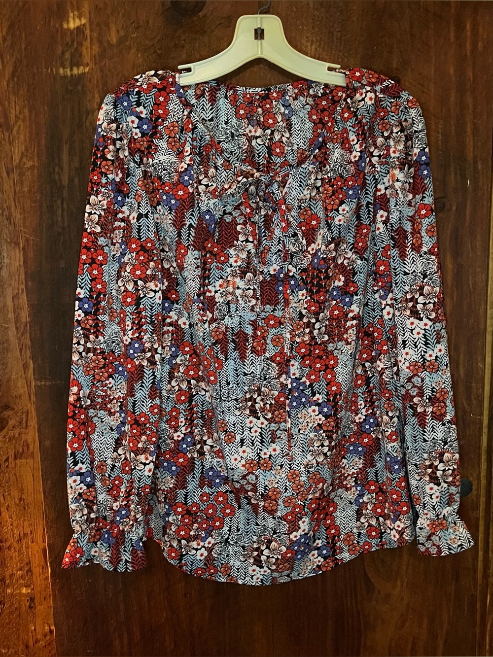 Red Floral top with Elastic Waist